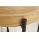 Okrúhly bočný stolík Fusion 43 cm s podnosom kov drevo prírodný
