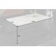Industriálny konferenčný stolík Spark 100 cm keramika sklo mramorový vzhľad biely
