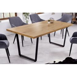 Jedálenský stôl Studio 180 cm dubový vzhľad hnedý čierny