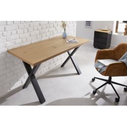 Písací stôl Studio 140 cm dubový vzhľad hnedý čierny