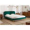 Manželská posteľ London 160 x 200 cm smaragdovo zelená zamat