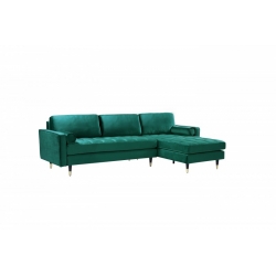 Rohový gauč do L Snug 260cm smaragdovo zelená